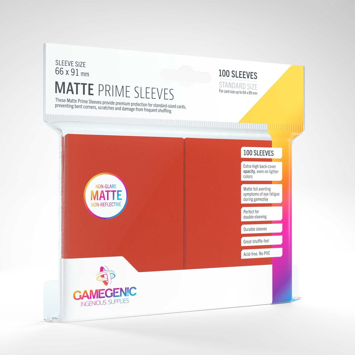 UNIT Gamegenic Matte Prime Sleeves Red (100 ct.) 4251715402375