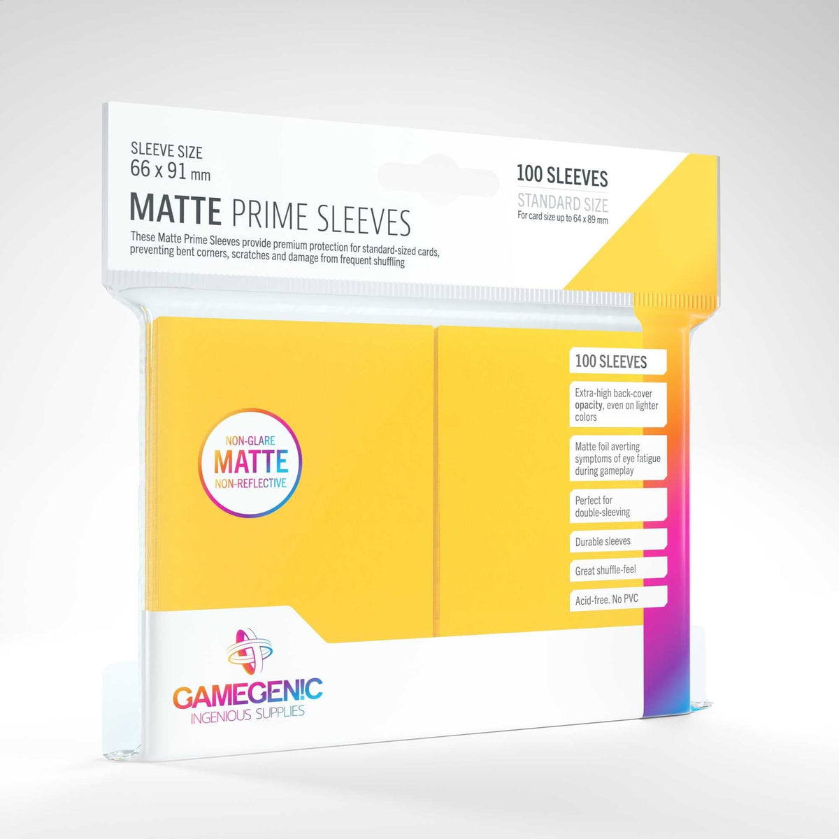 UNIT Gamegenic Matte Prime Sleeves Yellow (100 ct.) 4251715402474