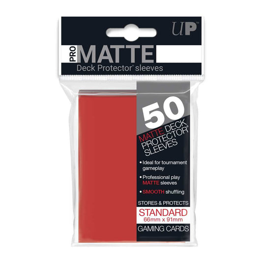 UNIT Pro Matte Standard Deck Protectors  (50ct) - Red 74427826505