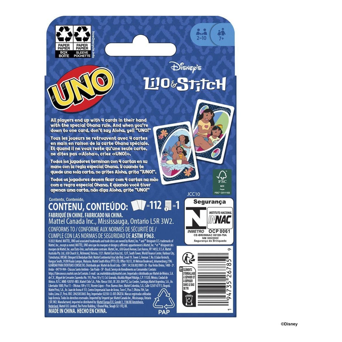 Uno Lilo & Stitch 194735267859