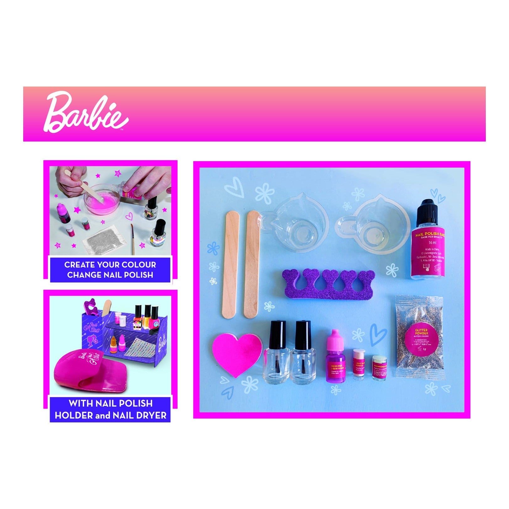 Barbie My Trendy Nail Art Colour Change - Sunlight Colour Change And Glow In The Dark Kit For Kids