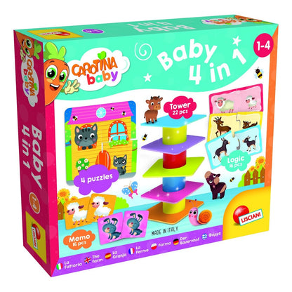 Lisciani Baby 4in1 Edu Games - Educational Activity Kit With Multiple Learning Activities For Toddlers