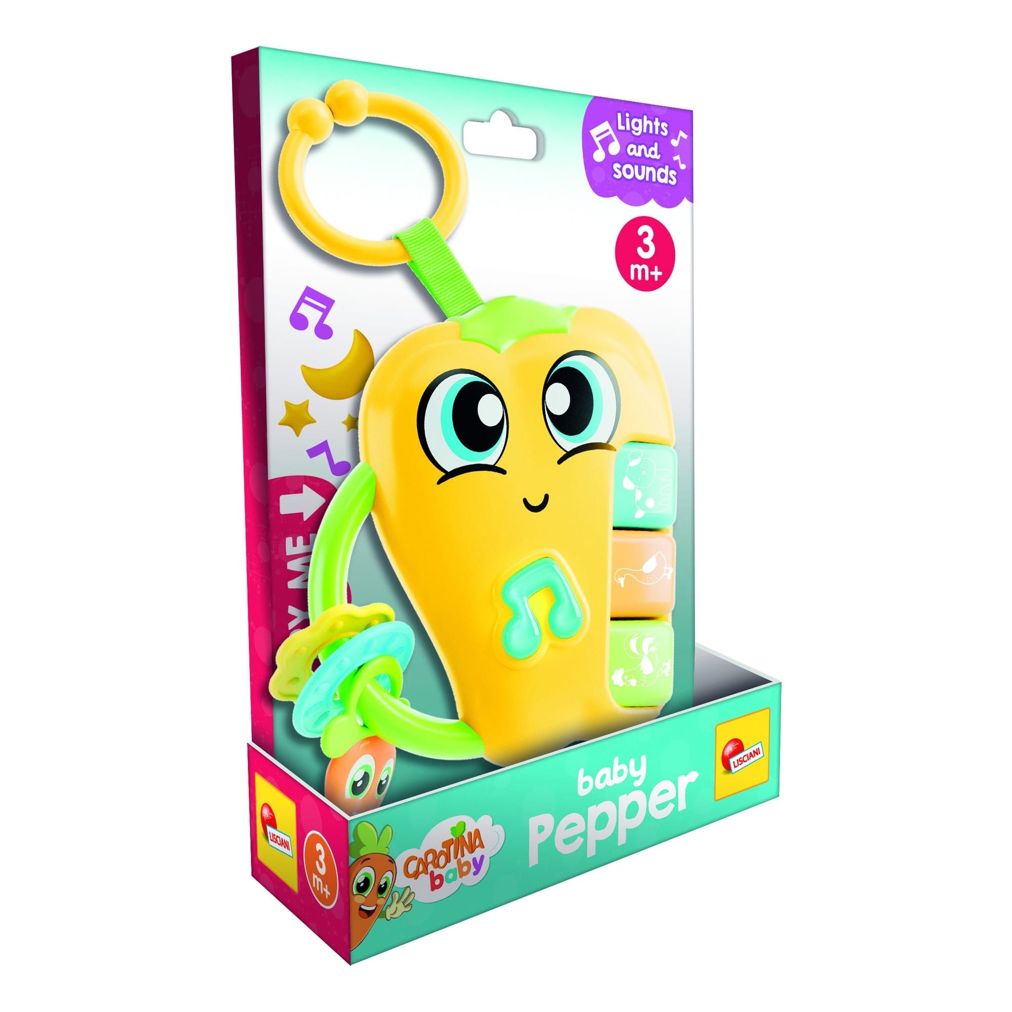 Lisciani Baby Pepper Teething Ring Toy With Soothing Melodies To Calm Your Baby Tonight