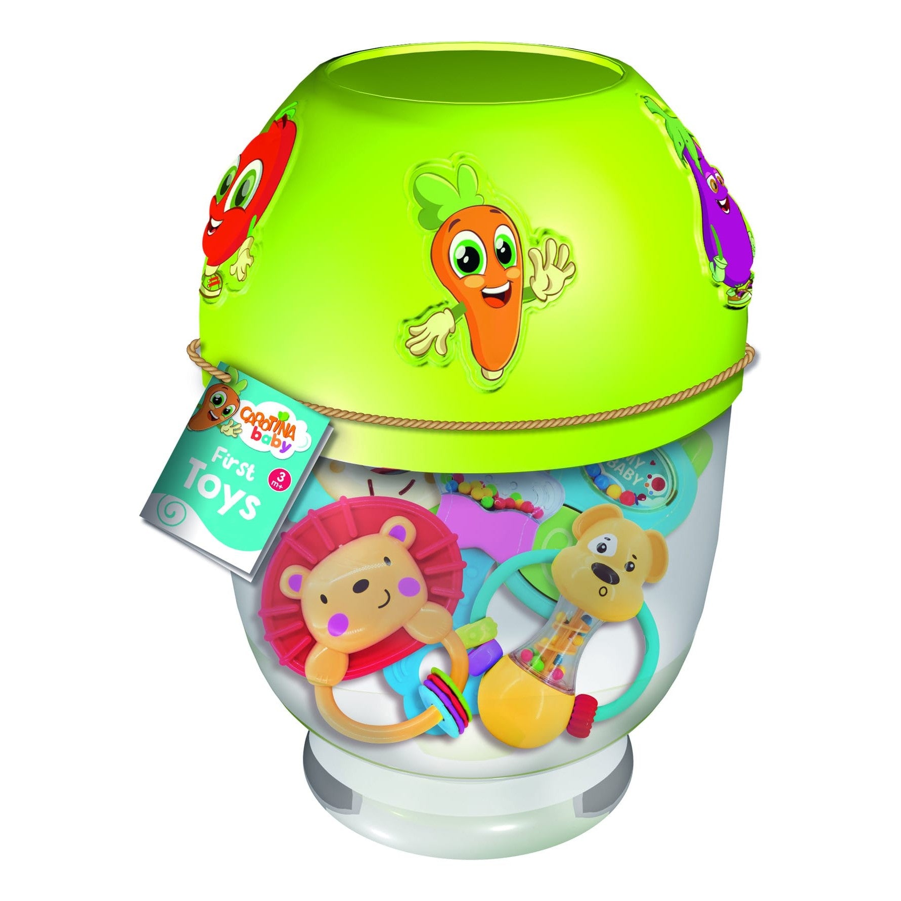 Lisciani Baby Sensory Toys - Five Colorful Toys In Transparent Container For Early Sensory Discoveries
