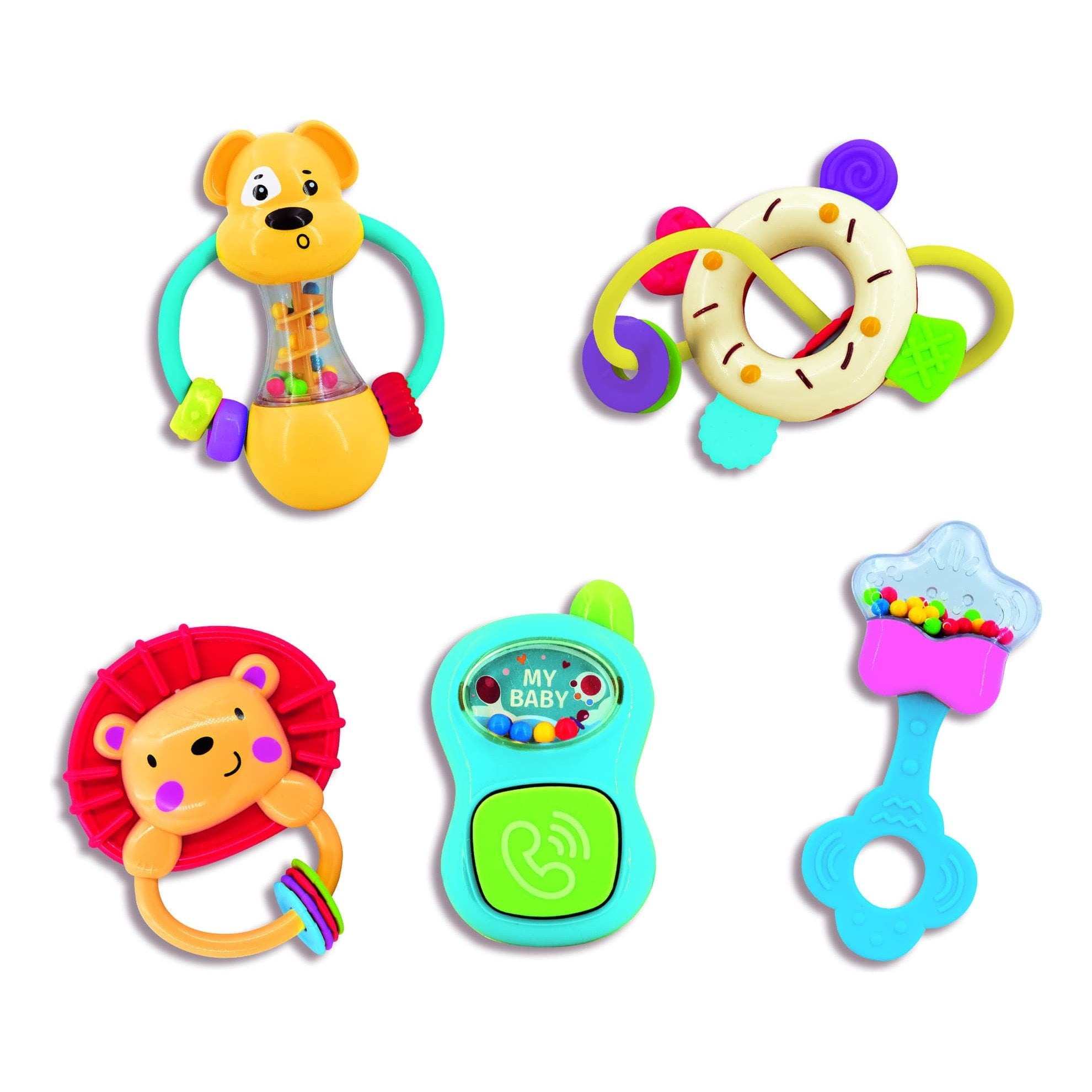 Lisciani Baby Sensory Toys - Five Colorful Toys In Transparent Container For Early Sensory Discoveries