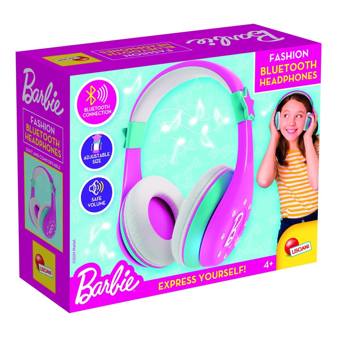 Lisciani Barbie Bluetooth Headphones - Kid Friendly Wireless Audio For Ages Four And Up