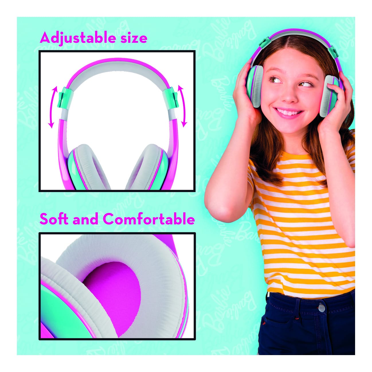 Lisciani Barbie Bluetooth Headphones - Kid Friendly Wireless Audio For Ages Four And Up
