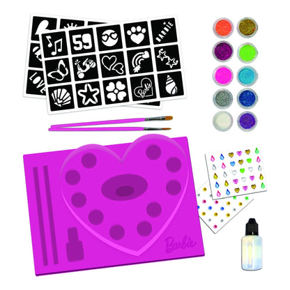 Lisciani Barbie My Glitter Tattoo - Safe And Tested Glitter Tattoos With Barbie Icon Designs And Adhesive Gems