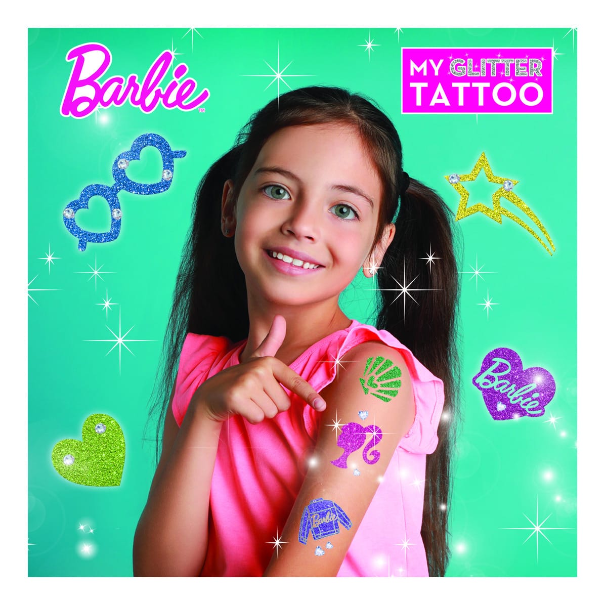 Lisciani Barbie My Glitter Tattoo - Safe And Tested Glitter Tattoos With Barbie Icon Designs And Adhesive Gems
