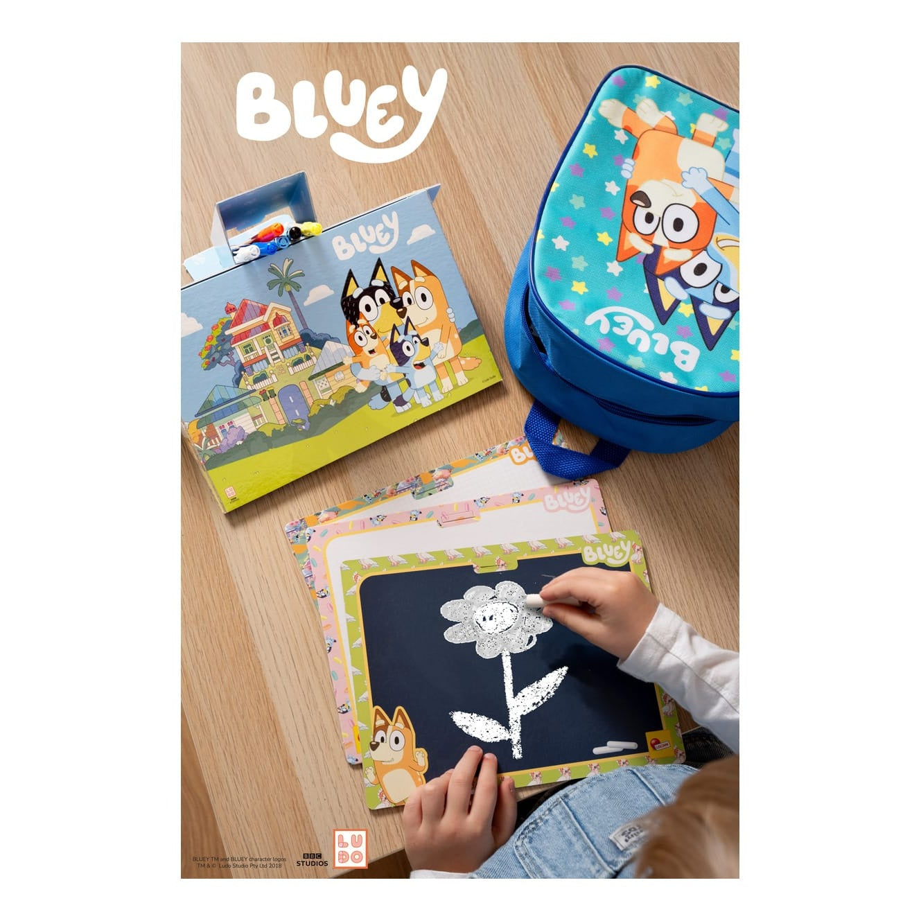 Lisciani Bluey Colouring and Drawing School Backpack Learn to Draw with Step by Step Guidance