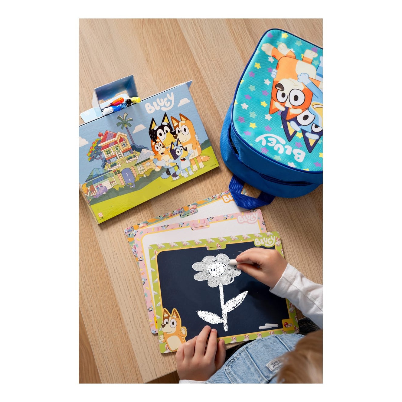 Lisciani Bluey Colouring and Drawing School Backpack Learn to Draw with Step by Step Guidance