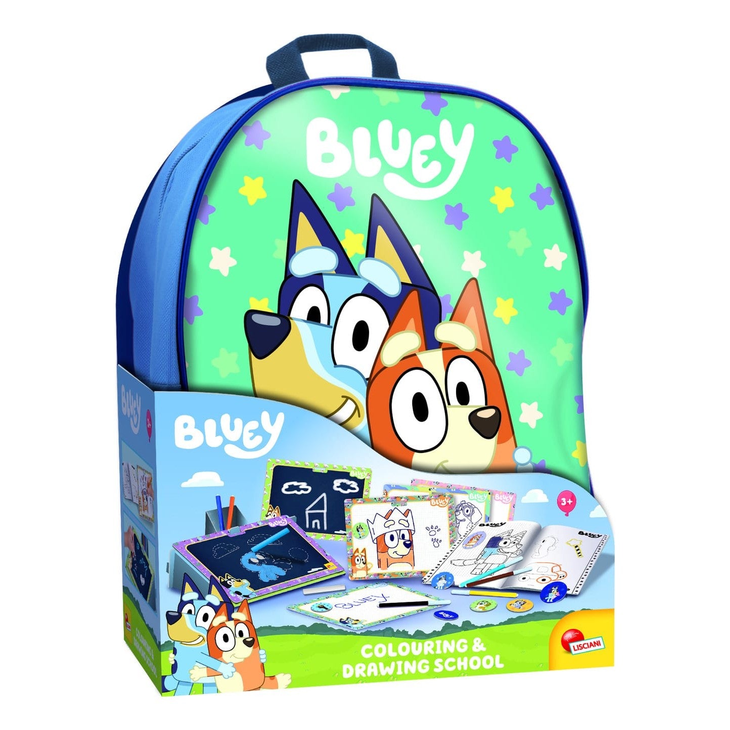 Lisciani Bluey Colouring and Drawing School Backpack Learn to Draw with Step by Step Guidance