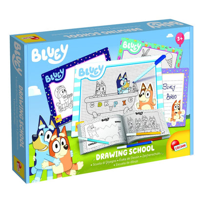 Lisciani Bluey Drawing School - Learn to Draw Bluey and Friends with Progressive Workbook and 4 Write-and-Erase Boards