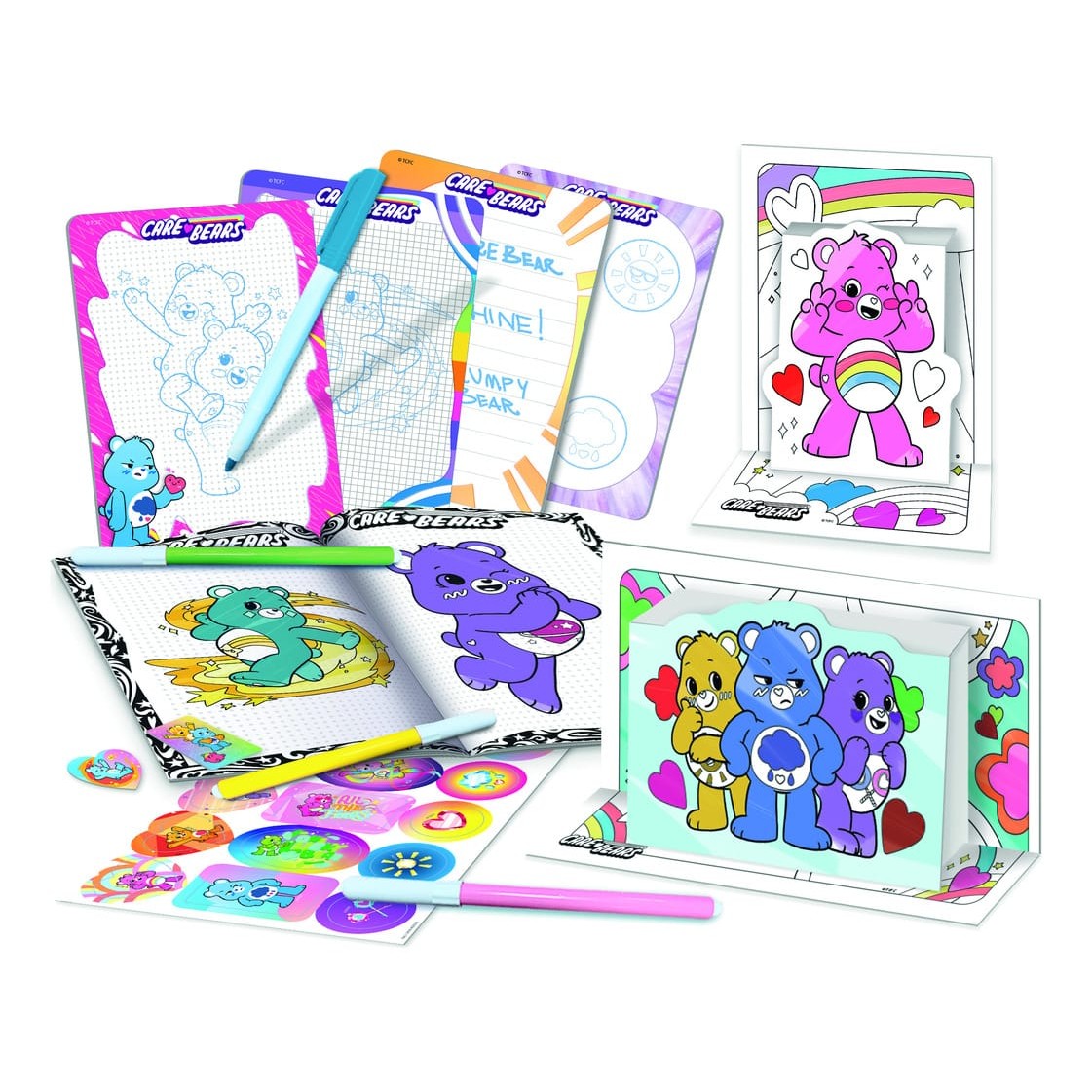 Lisciani Care Bears Colouring And Drawing Backpack - On The Go Art Kit For Kids Everywhere