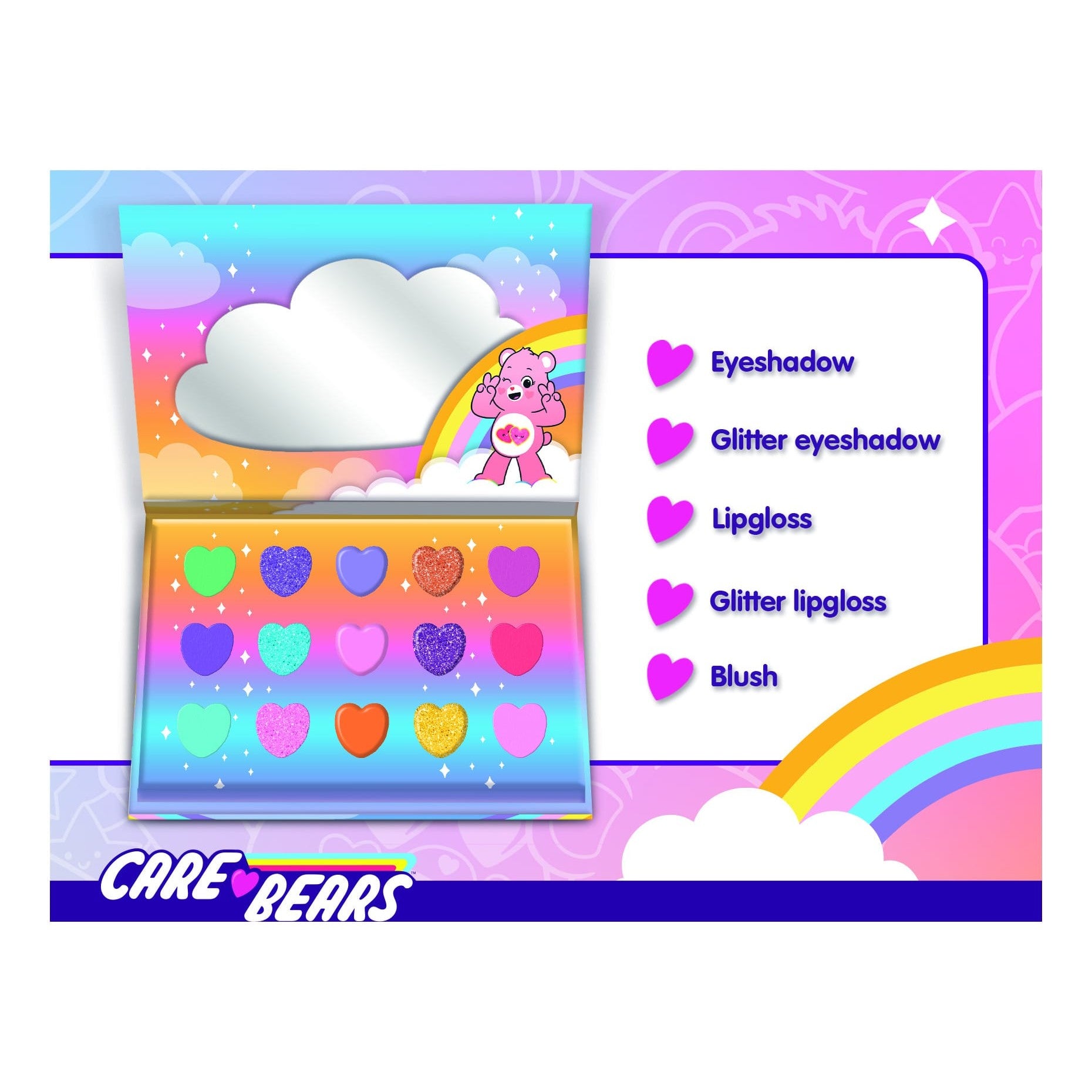 Lisciani Care Bears Make Up Play Set - Colorful Safe Makeup Kit For Creative Fun