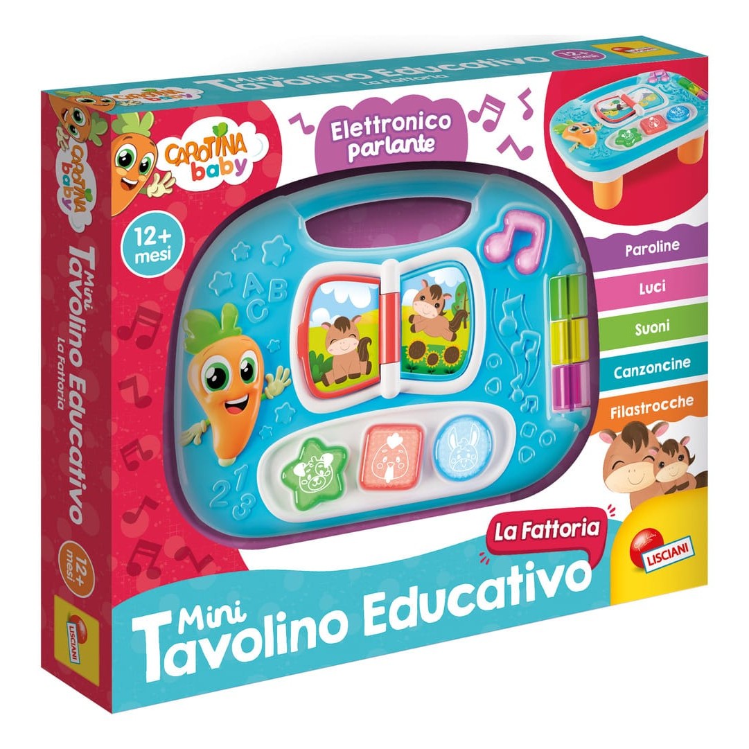 Lisciani Farm Electronic Play Table - Interactive Animal Sounds, Melodies, and Story Book for Sensory Play