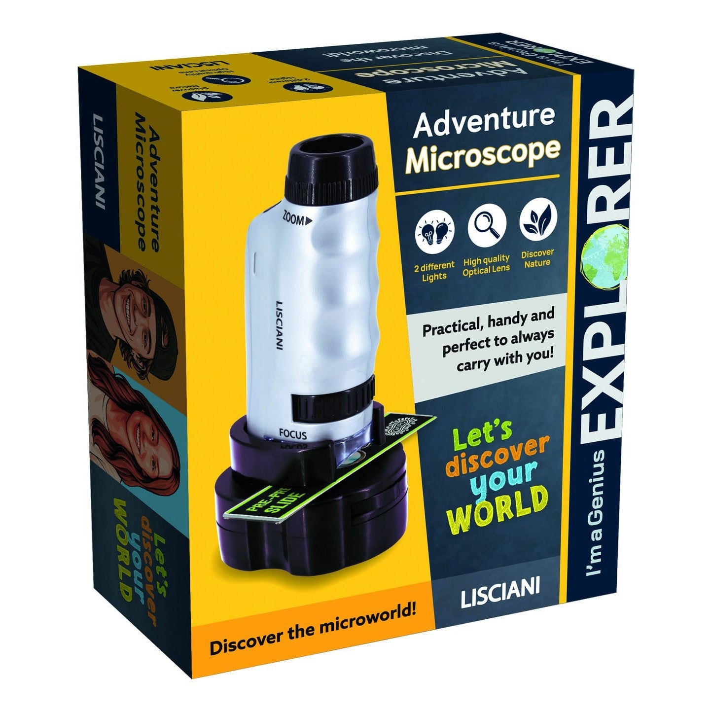 Lisciani I Am A Genius Mini Microscope - Portable High Quality Microscope For On The Go Science Discovery