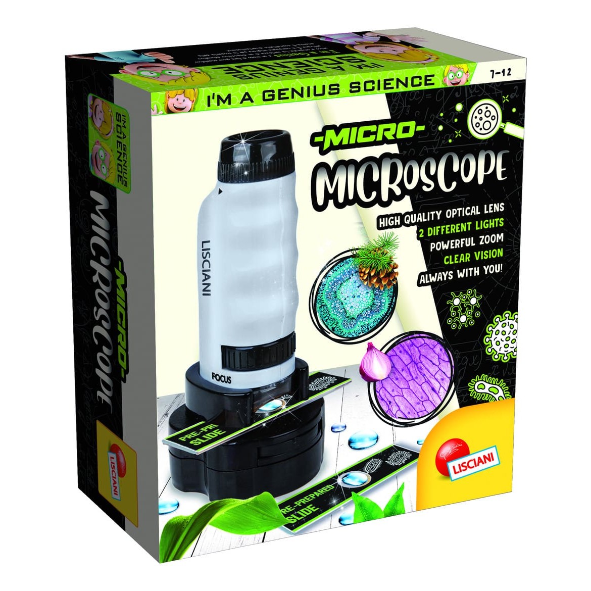 Lisciani I Am A Genius Mini Microscope - Portable High Quality Microscope For On The Go Science Discovery