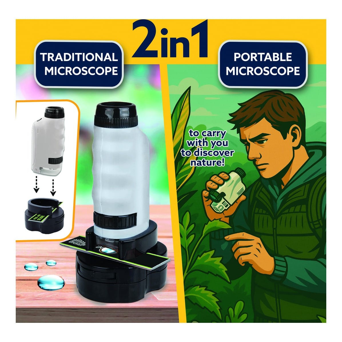 Lisciani I Am A Genius Mini Microscope - Portable High Quality Microscope For On The Go Science Discovery