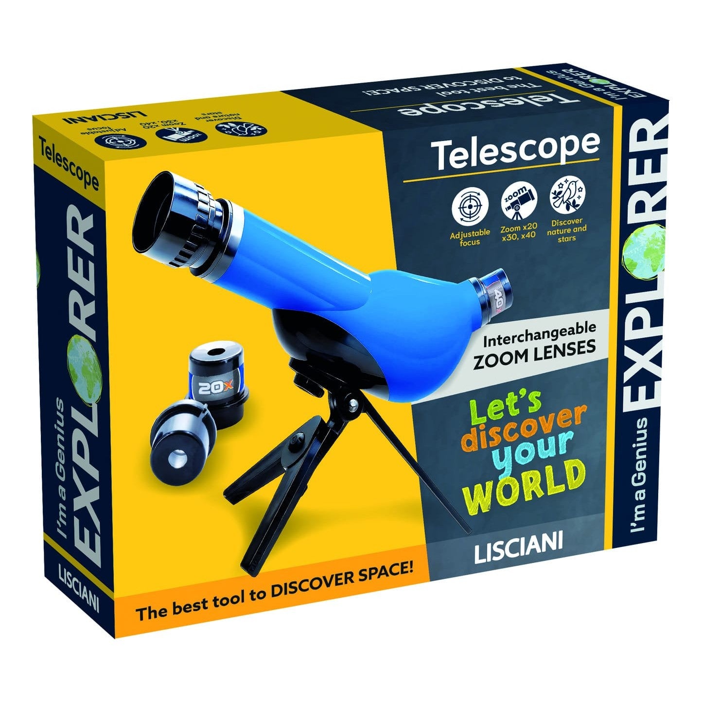 Lisciani I'm A Genius Telescope - The Ultimate Scientific Tool For First Steps In Astronomy And Close Up Sky Viewing