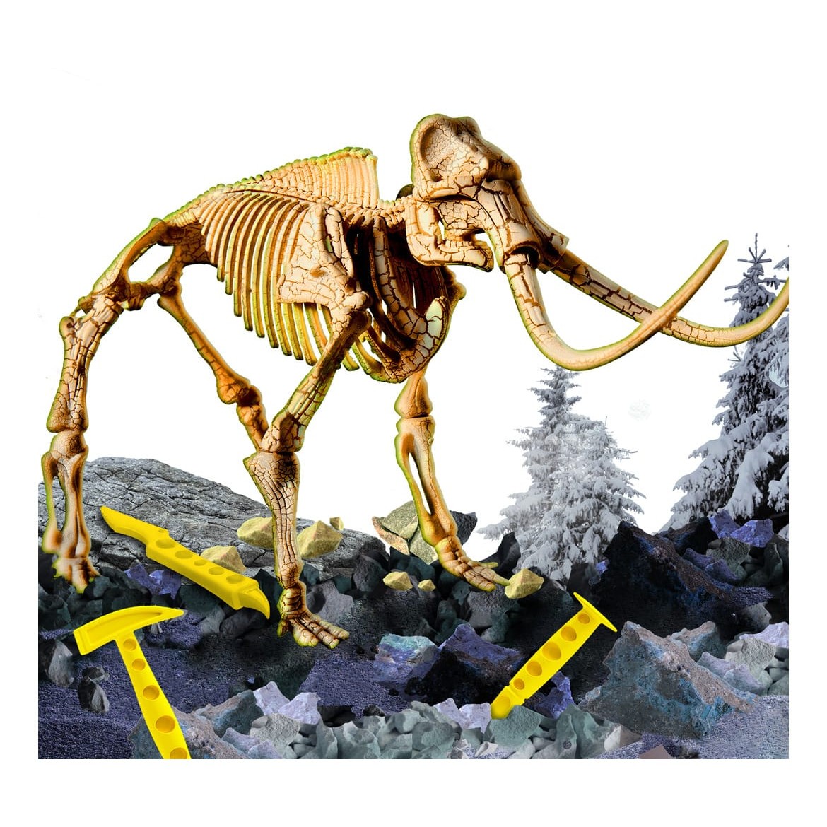 Lisciani Im A Genius Mammoth Super Kit - Excavate And Assemble A Realistic Mammoth Skeleton With Poster