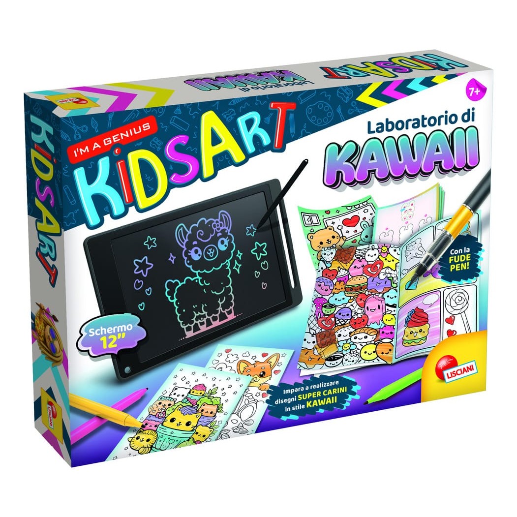 Lisciani Kids Art Kawaii Creative Set - Learn To Create Super Cute Drawings With LCD Tablet And Markers
