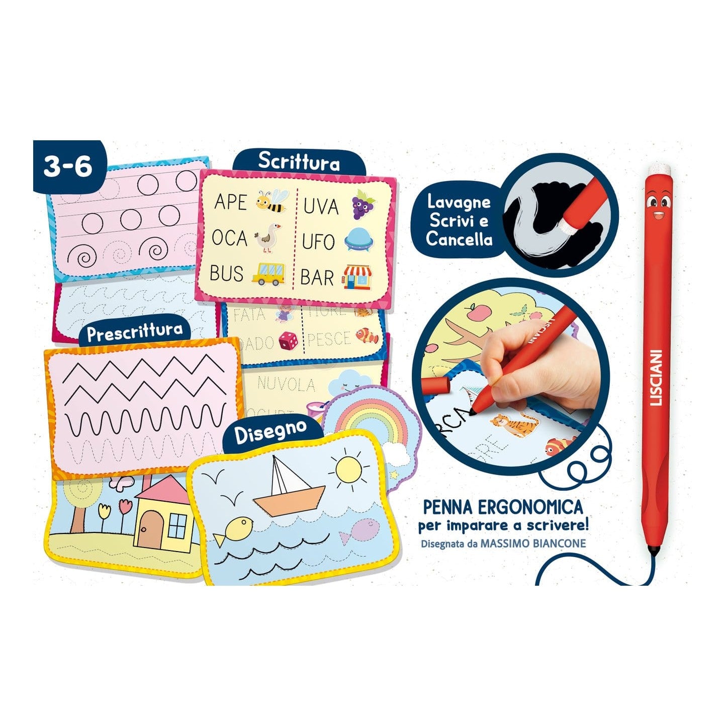 Lisciani Montessort Writing School - Develop Fine Motor Skills And Handwriting Confidence