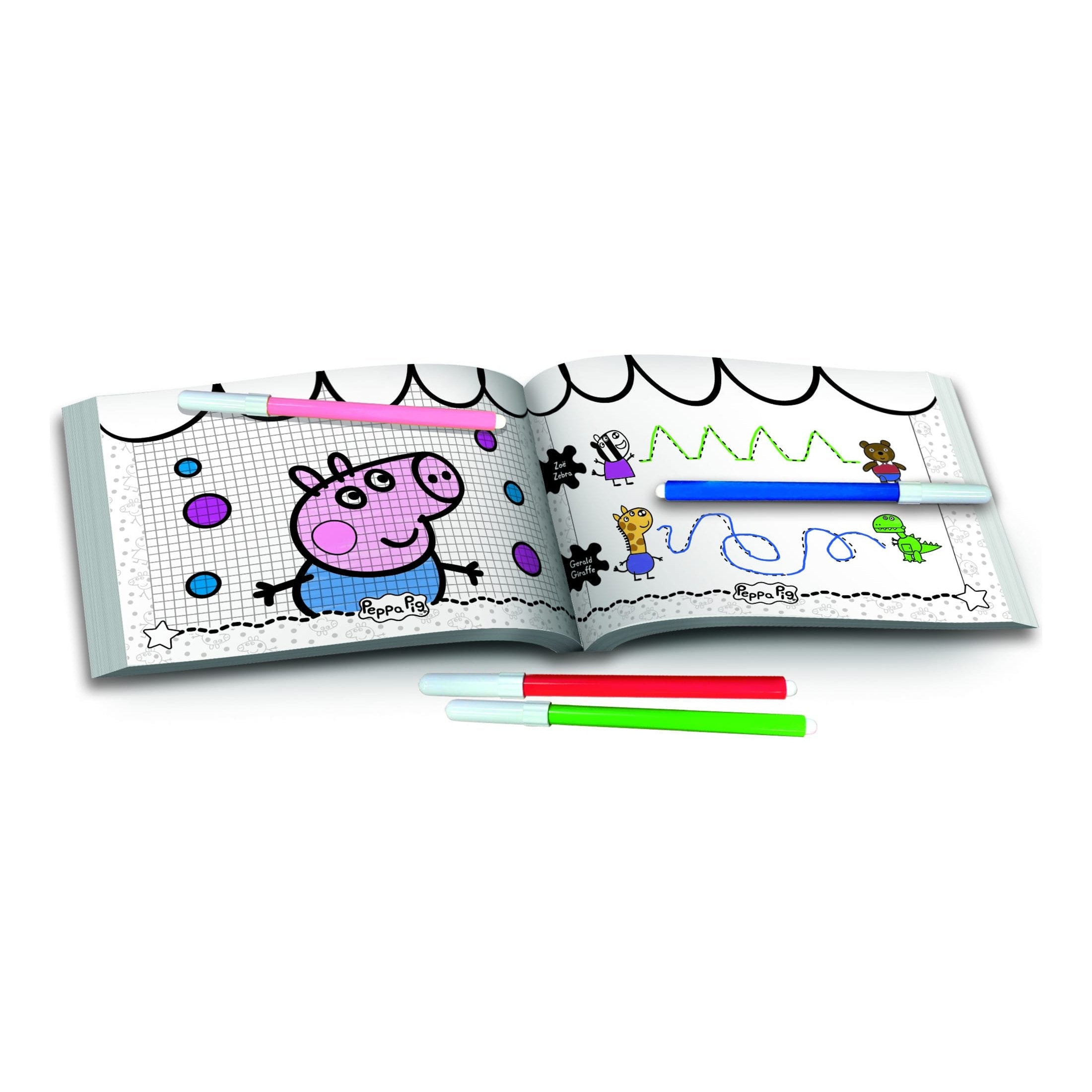 Lisciani Peppa Pig Drawing School - Learn To Draw With Four Writing Boards Erasable Pen And Guided Exercise Book
