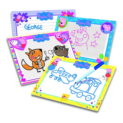 Lisciani Peppa Pig Drawing School - Learn To Draw With Four Writing Boards Erasable Pen And Guided Exercise Book