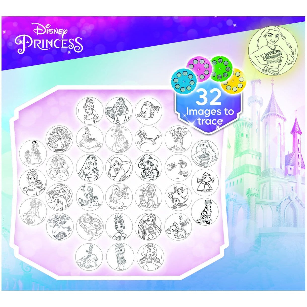 Lisciani Princess Drawing Projector - Learn to Trace and Color Your Favorite Princesses With LED Projection