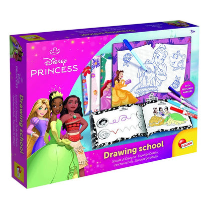 Lisciani Princess Drawing School - Learn Drawing Basics with Write and Wipe Boards and Scented Markers