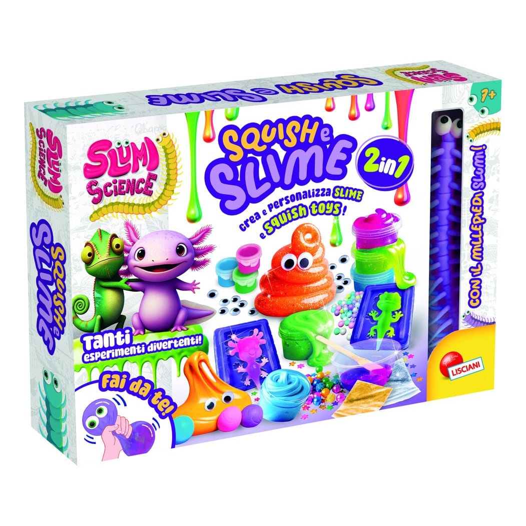 Lisciani Slumi Science 2in1 - Complete 2in1 Slime and Squish Kit with Accessories