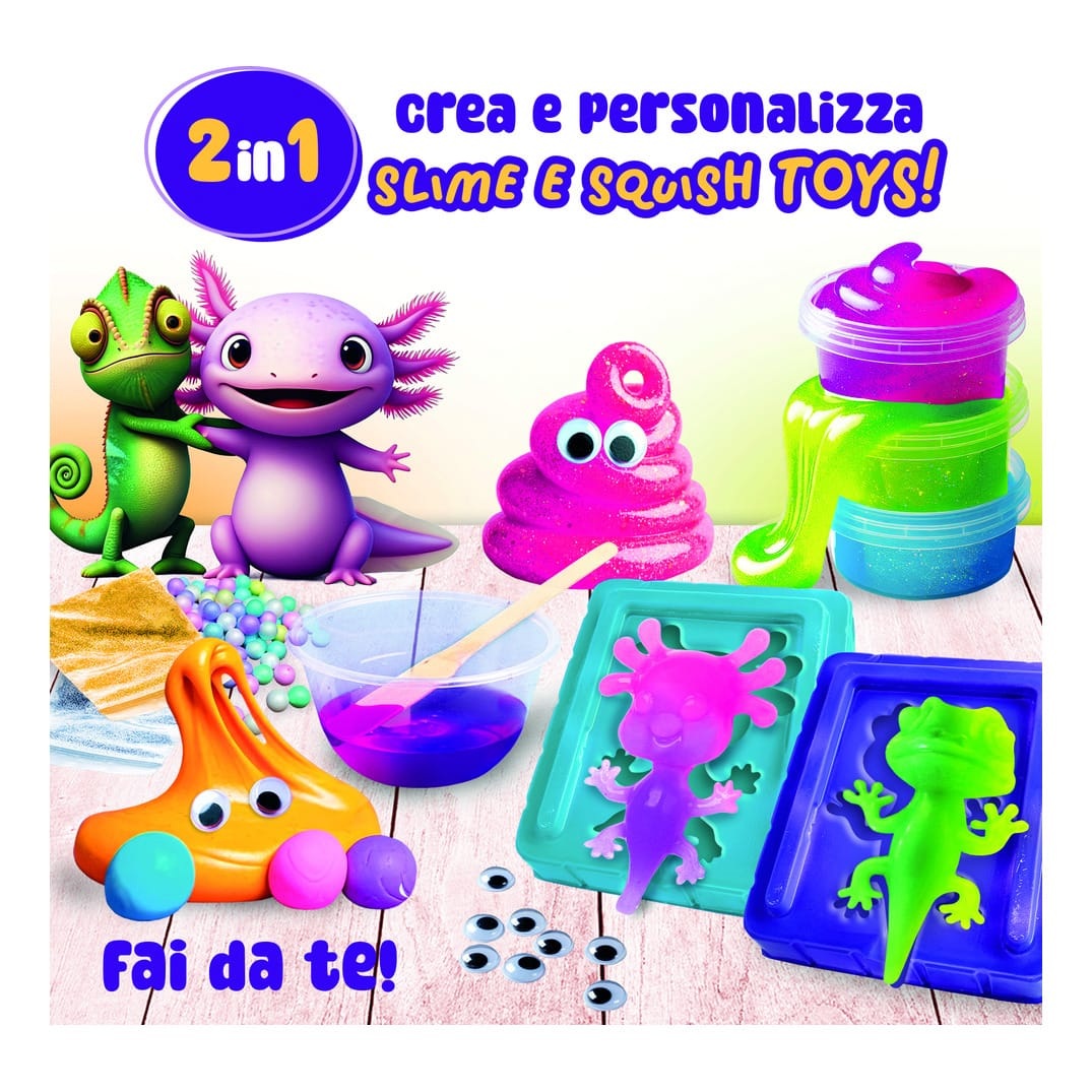 Lisciani Slumi Science 2in1 - Complete 2in1 Slime and Squish Kit with Accessories