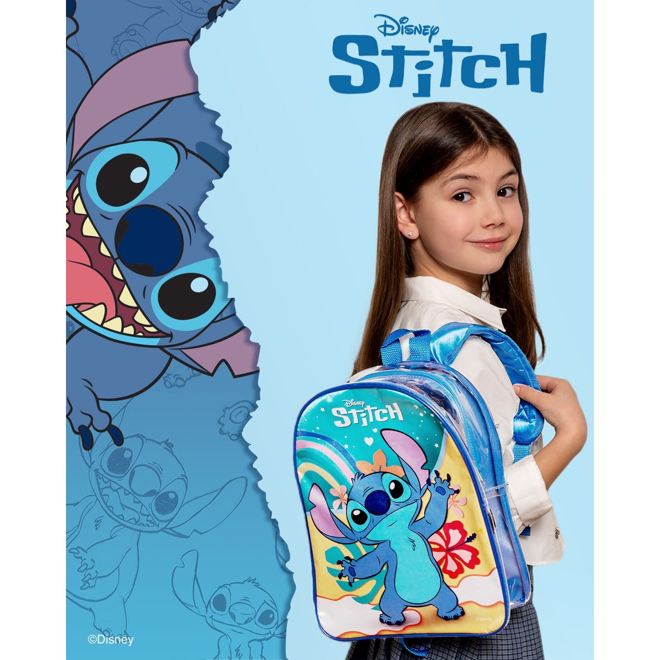 Lisciani Stitch Colouring And Drawing School Backpack - Pop Up Colouring Pages And Personalised Stickers