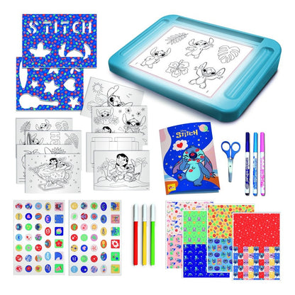 Lisciani Stitch Drawing School With Light Table - Creative A4 Light Table Art Kit With Stencils