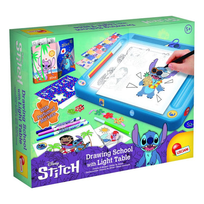 Lisciani Stitch Drawing School With Light Table - Creative A4 Light Table Art Kit With Stencils