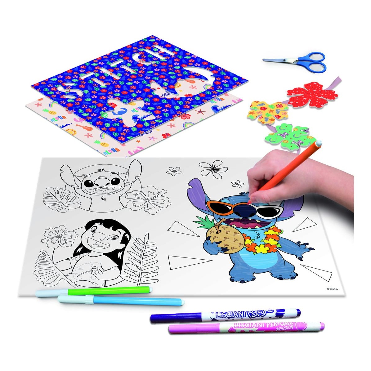 Lisciani Stitch Drawing School With Light Table - Creative A4 Light Table Art Kit With Stencils
