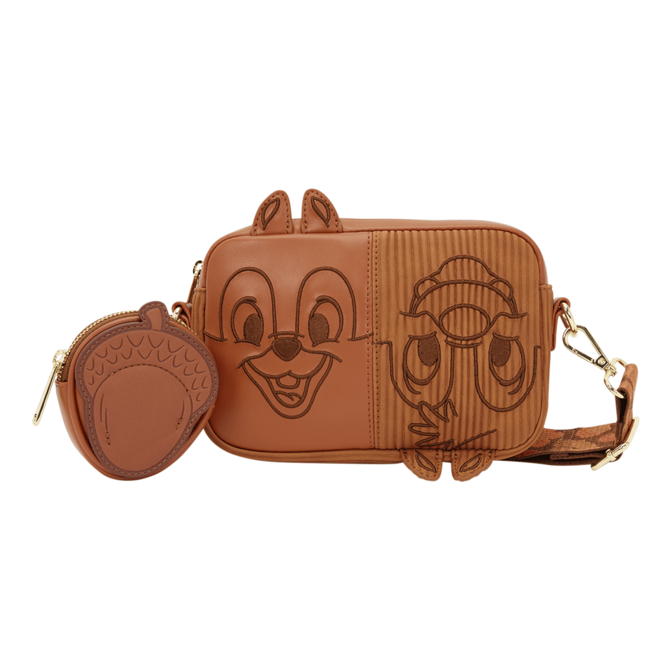 Loungefly - Chip and Dale Cord Sling Crossbody Bag Disney Licensed Cartoon Character Accessory