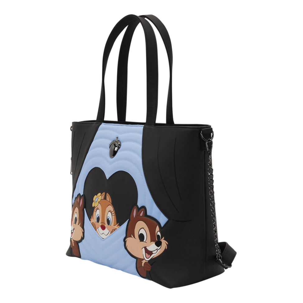 Loungefly - Disney Chip And Dale 2 Chips Miss Tote Coin Purse With Zipper And Rivets