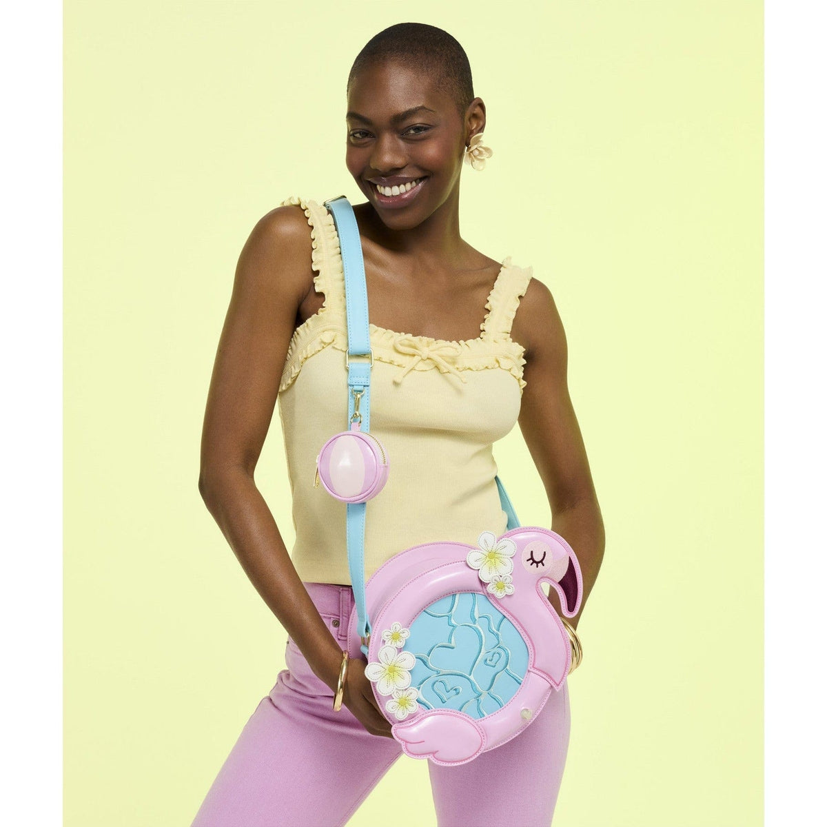 Loungefly - Flamingo Crossbody Bag With Pink Flamingo Print And Adjustable Strap