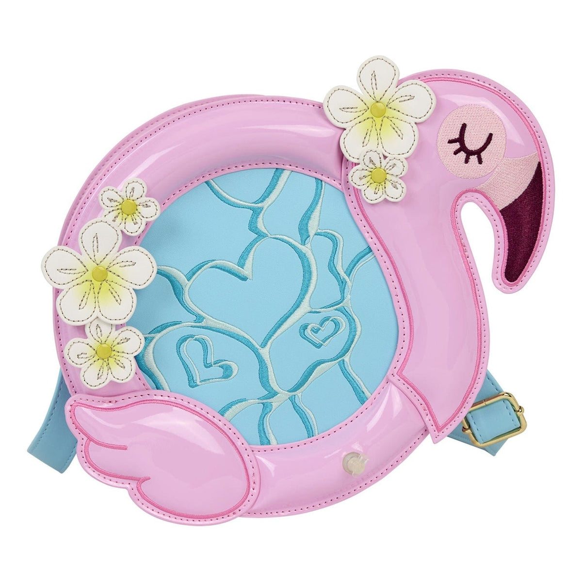 Loungefly - Flamingo Crossbody Bag With Pink Flamingo Print And Adjustable Strap