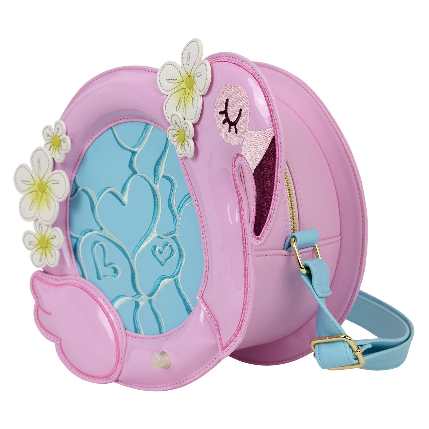 Loungefly - Flamingo Crossbody Bag With Pink Flamingo Print And Adjustable Strap