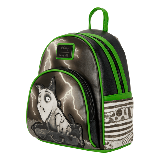 Loungefly - Frankenweenie Mini Backpack With Embroidered Stitching And Adjustable Straps Licensed Tim Burton Design