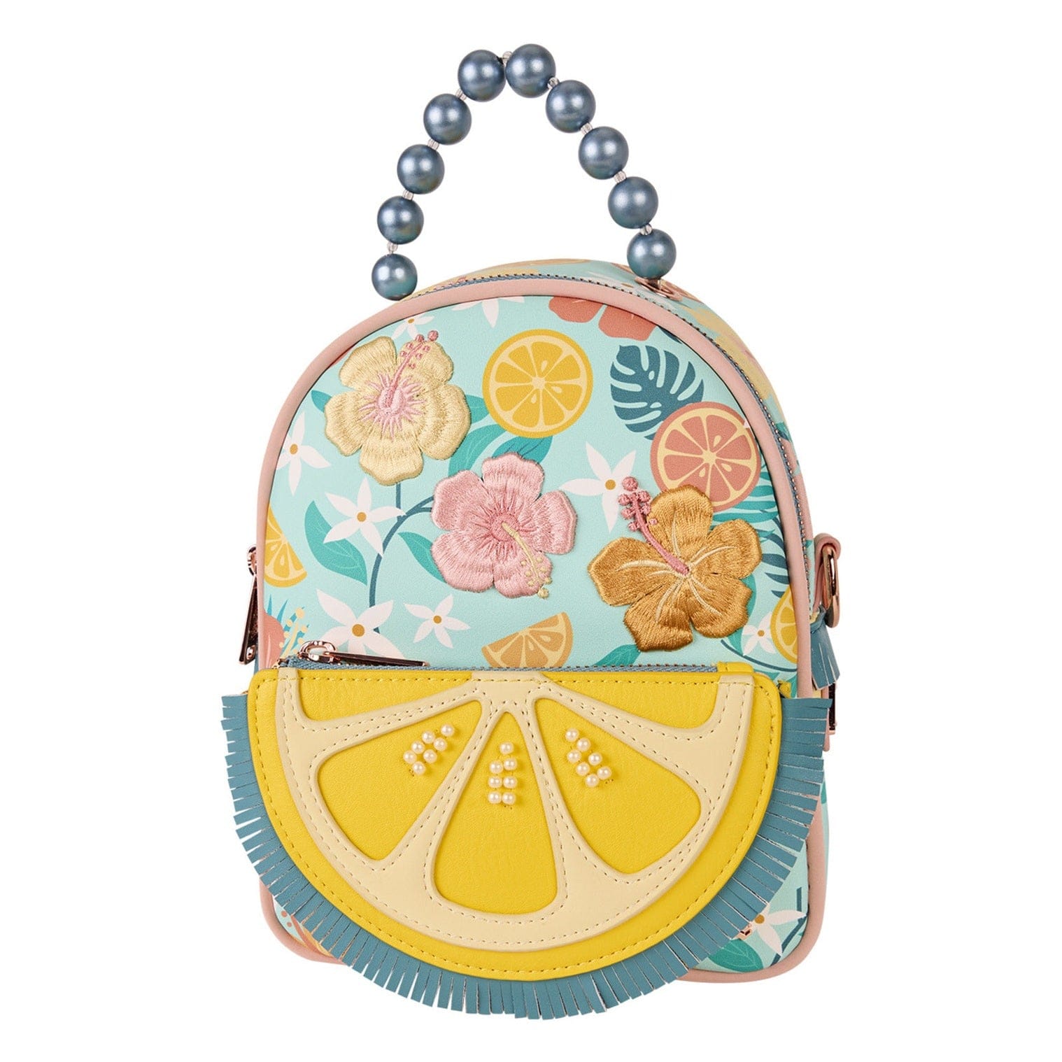 Loungefly - Lemon Convertible Mini Backpack With Adjustable Straps Front Zipper Pocket And Bright Citrus Design