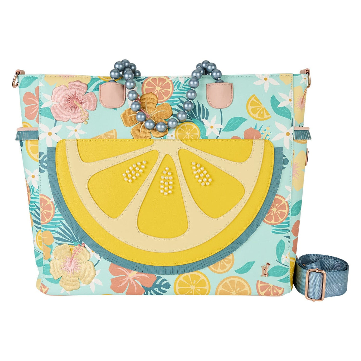 Loungefly - Lemon Convertible Tote Bag With Bright Citrus Pattern Versatile Carryall For Everyday Use