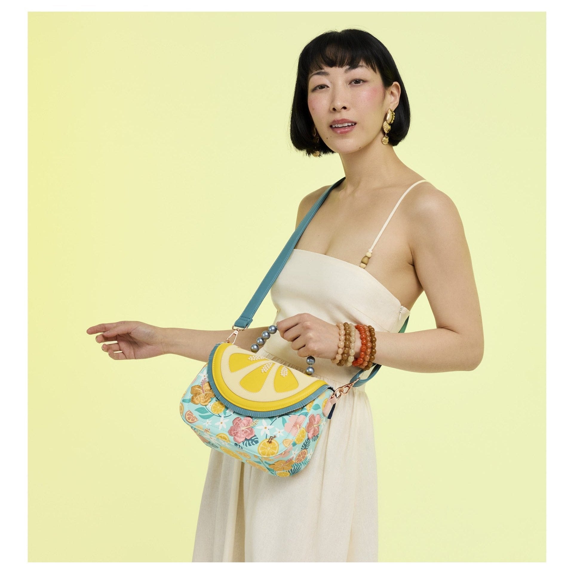 Loungefly - Lemon Crossbody Bag Citrus Themed Mini Shoulder Purse With Zipper Closure