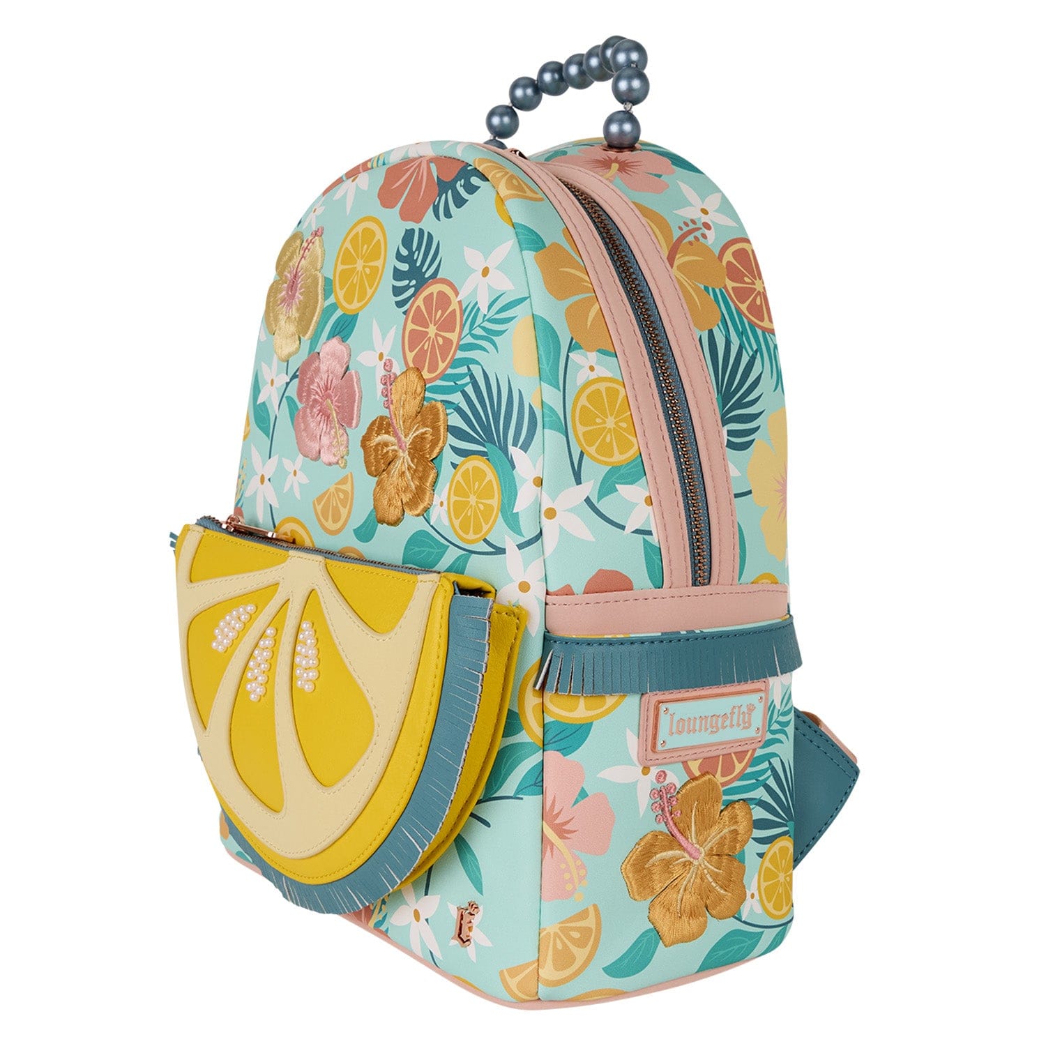 Loungefly - Lemon Mini Backpack Citrus Pattern Everyday Day Pack With Adjustable Straps And Zip Closure