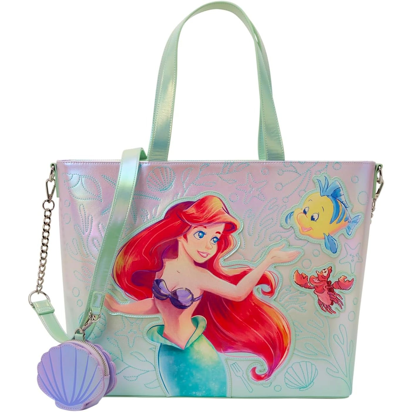 Loungefly - Little Mermaid Ariel and Flounder Tote 671803581913