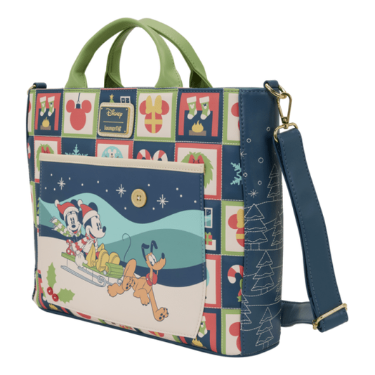 Loungefly - Mickey & Minnie Holiday Convertible Tote Bag