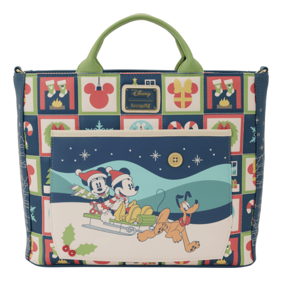 Loungefly - Mickey & Minnie Holiday Convertible Tote Bag